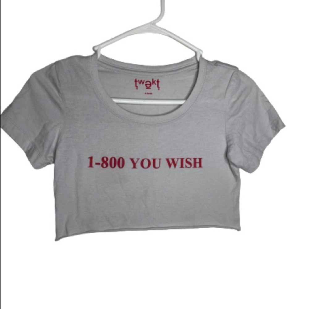 1-800 print Crop Top, Grey, extra small
